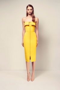 yellow bodycon dress