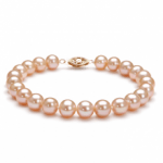 pink pearl bracelet with gold clasp