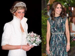 diana and kate wearing the three strand pearl bracelet
