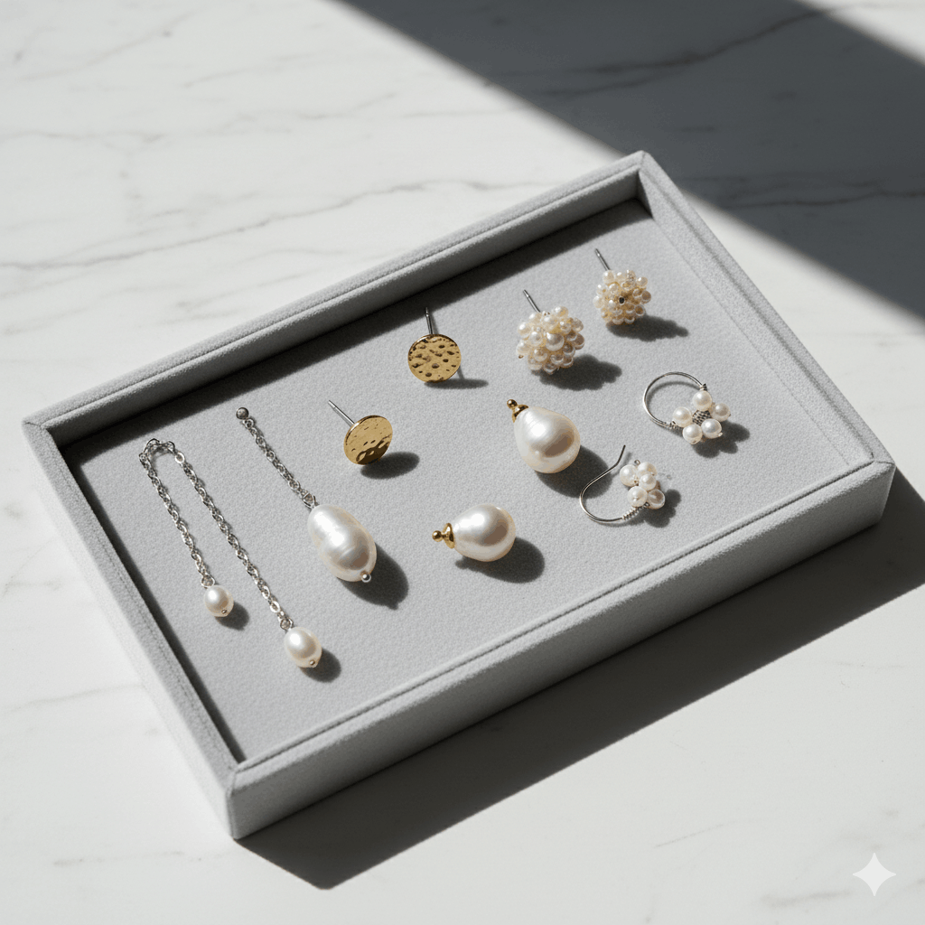 04. تسوقي أقراط اللؤلؤ غير المتماثلة في PearlsOnly