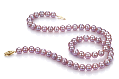 6-6.5mm AA Quality Freshwater Cultured Pearl Necklace in Lavender