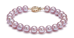 7.5-8mm AAA Quality Freshwater Cultured Pearl Set in Lavender