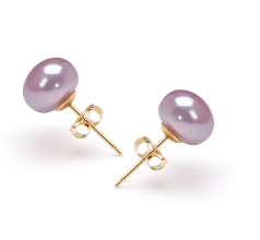 7.5-8mm AAA Quality Freshwater Cultured Pearl Set in Lavender