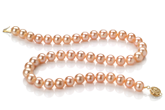 8.5-9mm AAAA Quality Freshwater Cultured Pearl Necklace in Pink