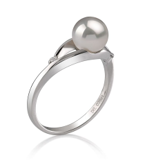 6-7mm AA Quality Japanese Akoya Cultured Pearl Ring in Tanya White