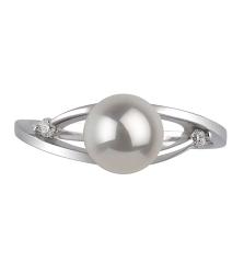 6-7mm AA Quality Japanese Akoya Cultured Pearl Ring in Tanya White