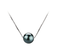 7-8mm AAA Quality Japanese Akoya Cultured Pearl Pendant in Kristine Black