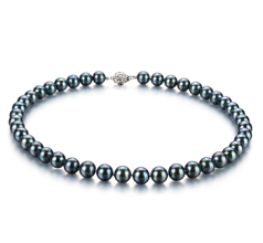 8-8.5mm AAA Quality Japanese Akoya Cultured Pearl Necklace in Black