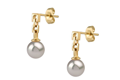 6-7mm AA Quality Japanese Akoya Cultured Pearl Earring Pair in Anya White