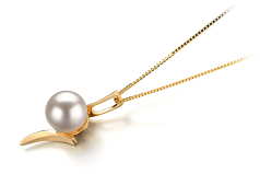 6-7mm AA Quality Japanese Akoya Cultured Pearl Pendant in Lanella White