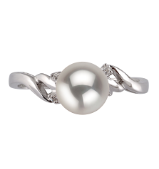 6-7mm AAA Quality Japanese Akoya Cultured Pearl Ring in Andrea White