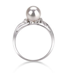 6-7mm AAA Quality Japanese Akoya Cultured Pearl Ring in Andrea White