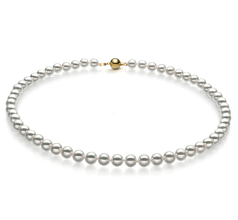 6.5-7mm Hanadama - AAAA Quality Japanese Akoya Cultured Pearl Necklace in Hanadama 16-inch White