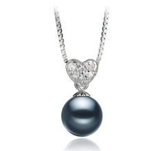 7-8mm AAAA Quality Freshwater Cultured Pearl Pendant in Randy Black