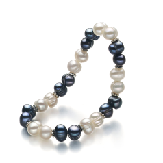 6-7mm A Quality Freshwater Cultured Pearl Bracelet in Jemima Black