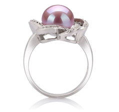 9-10mm AA Quality Freshwater Cultured Pearl Ring in Fiona Lavender