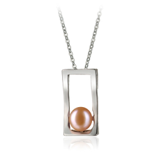 7-8mm AA Quality Freshwater Cultured Pearl Pendant in Athena Pink