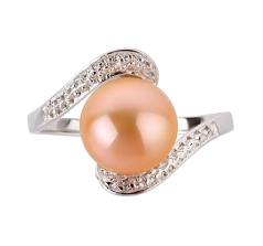 9-10mm AA Quality Freshwater Cultured Pearl Ring in Chantel Pink