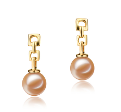 6-7mm AAAA Quality Freshwater Cultured Pearl Earring Pair in Anya Pink