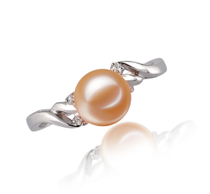 6-7mm AAAA Quality Freshwater Cultured Pearl Ring in Andrea Pink