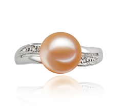 9-10mm AAAA Quality Freshwater Cultured Pearl Ring in Caroline Pink
