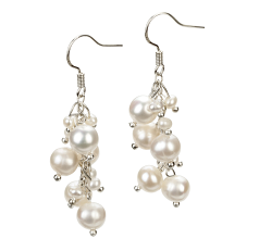 3-7mm A Quality Freshwater Cultured Pearl Earring Pair in Brisa White