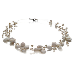 4-10mm A Quality Freshwater Cultured Pearl Necklace in Keita White