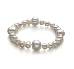 6-11mm A Quality Freshwater Cultured Pearl Bracelet in Irina White