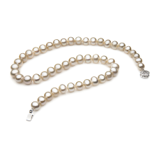 7-8mm A Quality Freshwater Cultured Pearl Necklace in Single White