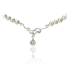 6-10mm AA Quality Freshwater Cultured Pearl Necklace in Almira White