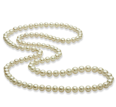 6-7mm AA Quality Freshwater Cultured Pearl Necklace in 30 inches White