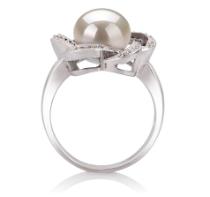 9-10mm AA Quality Freshwater Cultured Pearl Ring in Fiona White