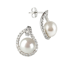 9-10mm AA Quality Freshwater Cultured Pearl Set in Isabella White