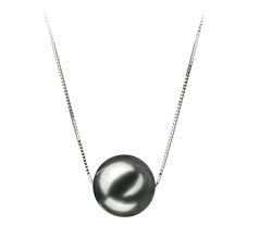 10-11mm AA Quality Tahitian Cultured Pearl Pendant in Kristine Black