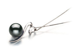 8-9mm AAA Quality Tahitian Cultured Pearl Pendant in Dionne Black