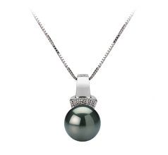 8-9mm AAA Quality Tahitian Cultured Pearl Pendant in Vivian Black