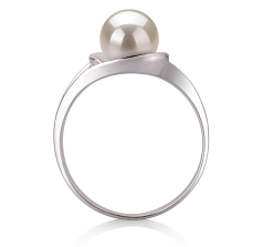 6-7mm AAA Quality Freshwater Cultured Pearl Ring in Clare White