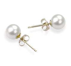 5.5-6mm AAAA Quality Freshwater Cultured Pearl Earring Pair in White