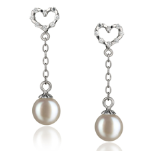 6-7mm AAAA Quality Freshwater Cultured Pearl Earring Pair in Hedda White