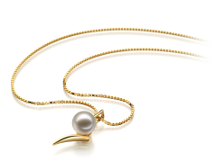 6-7mm AAAA Quality Freshwater Cultured Pearl Pendant in Lanella White