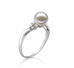 6-7mm AAAA Quality Freshwater Cultured Pearl Ring in Andrea White