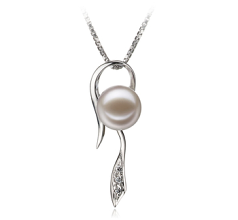 7-8mm AAAA Quality Freshwater Cultured Pearl Pendant in Jennifer White