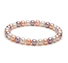 6-7mm AA Quality Freshwater Cultured Pearl Bracelet in Donna Multicolor