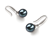 7-8mm AA Quality Japanese Akoya Cultured Pearl Earring Pair in Yoko Black