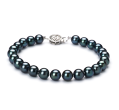 6.5-7mm AAA Quality Japanese Akoya Cultured Pearl Bracelet in Black