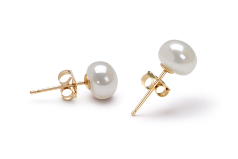 6-7mm AAA Quality Freshwater Cultured Pearl Earring Pair in White