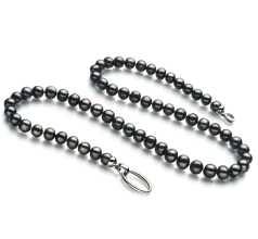 8-9mm A Quality Freshwater Cultured Pearl Necklace in Joyce Black