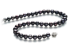 8-9mm A Quality Freshwater Cultured Pearl Necklace in Kaitlyn Black