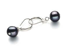 8-9mm A Quality Freshwater Cultured Pearl Set in Kaitlyn Black