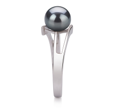 7-8mm AAA Quality Freshwater Cultured Pearl Ring in Jenna Black